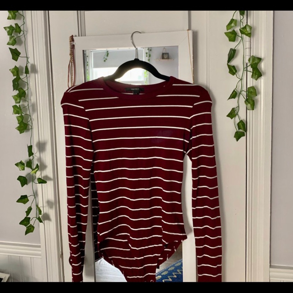 Maroon F21 bodysuit